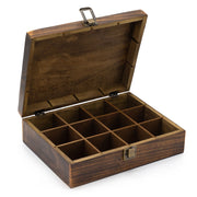 Mango Carved Tea Box - 12 compartments