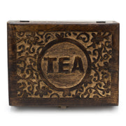 Mango Carved Tea Box - 12 compartments