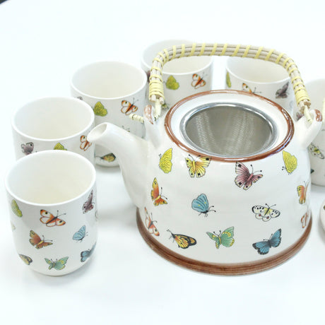 Butterflies Teapot Set - Six Cups