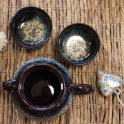 Black Glaze Teapot Two Cups